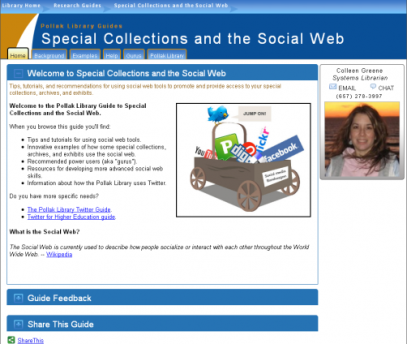 The Pollak Library guide to Special Collections and the Social Web